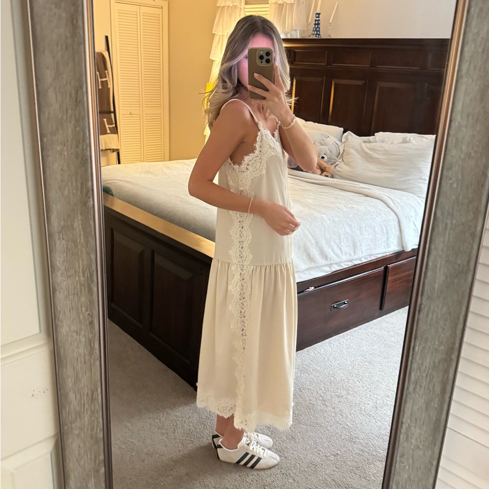 Ivory Lace Camisole Dress - Picture 7 of 16